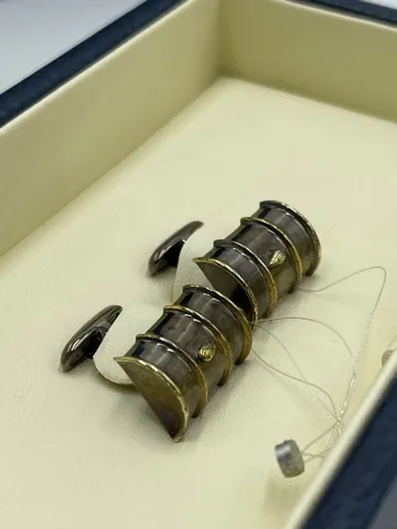 Запонки "Баррель" СЕРЕБРО / ЧЕРНЕНИЕ 12,45 Г